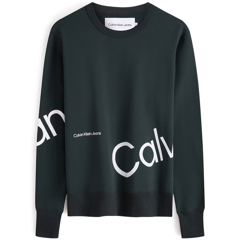 Calvin Klein Casual Bold Logo Print Crewneck Sweatshirt Unisex Dark Green J324319L7E
