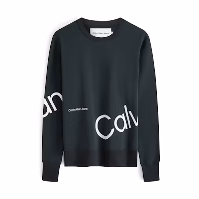 Calvin Klein Casual Bold Logo Print Crewneck Sweatshirt Unisex Dark Green J324319L7E