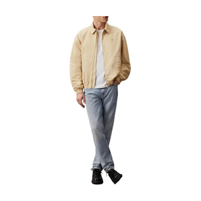 Calvin Klein Casual Cotton Zip-Up Loose Fit Jacket Light Khaki ( EU) J30J325591-RAE