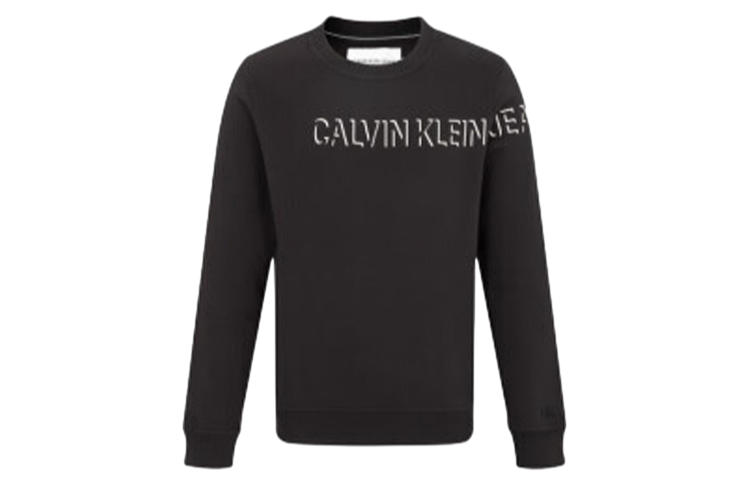 Calvin Klein Casual Crewneck Sweatshirt Black Men’s Simple Colorblock Design ZM02084-BEH