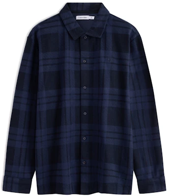 Calvin Klein 經典刺繡復古棉質外套 深藍格紋 40QM406 Buy Calvin Klein 經典刺繡復古棉質外套 深藍格紋 40QM406