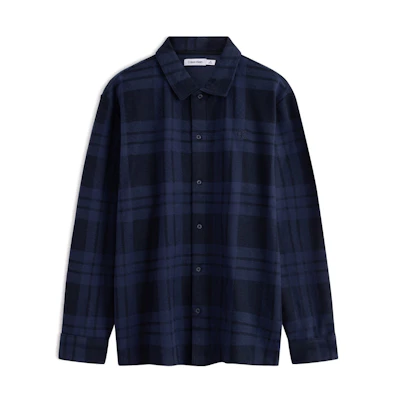 Calvin Klein Casual Embroidered Vintage Cotton Jacket Navy Plaid 40QM406