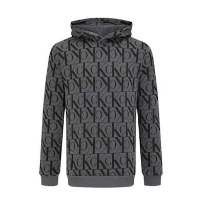 Calvin Klein Casual Letter Hoodie Gray with Black Print 40KC442-PCK