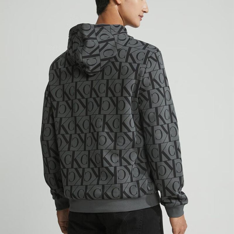 Purchase 卡尔文克莱恩灰色休闲连帽卫衣黑色字母印花 40KC442-PCK