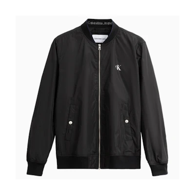 Calvin Klein Casual Letter Print Bomber Jacket Black J322260BEH