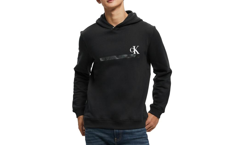 Calvin Klein Casual Letter Print Hoodie - Black 40KC404-BAE