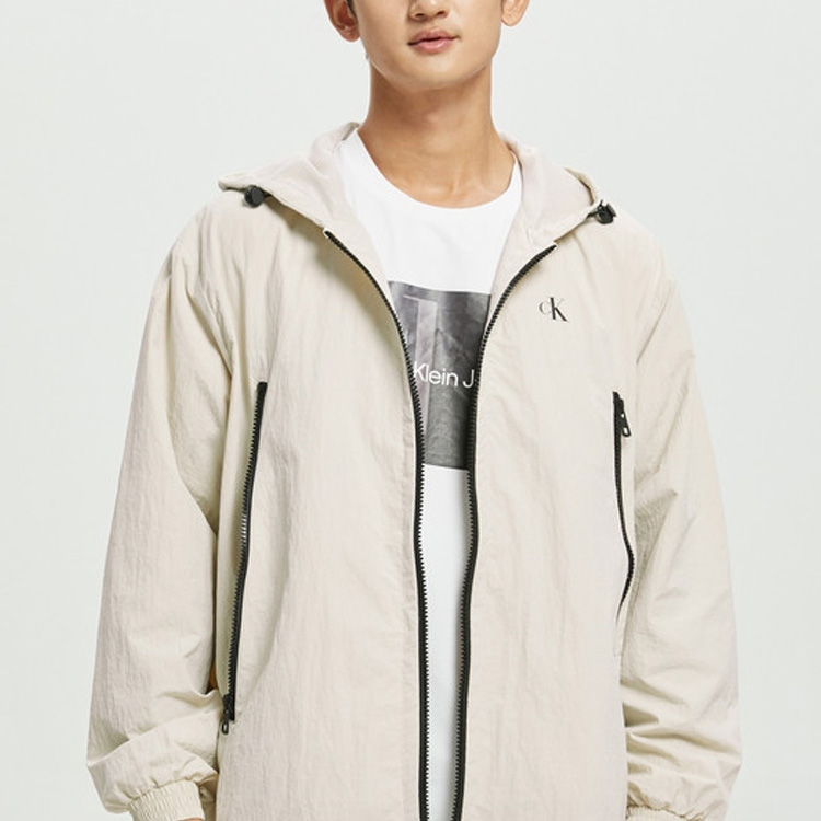 Calvin Klein Casual Letter Print Hoodie Jacket Light Khaki J322368 圖 3