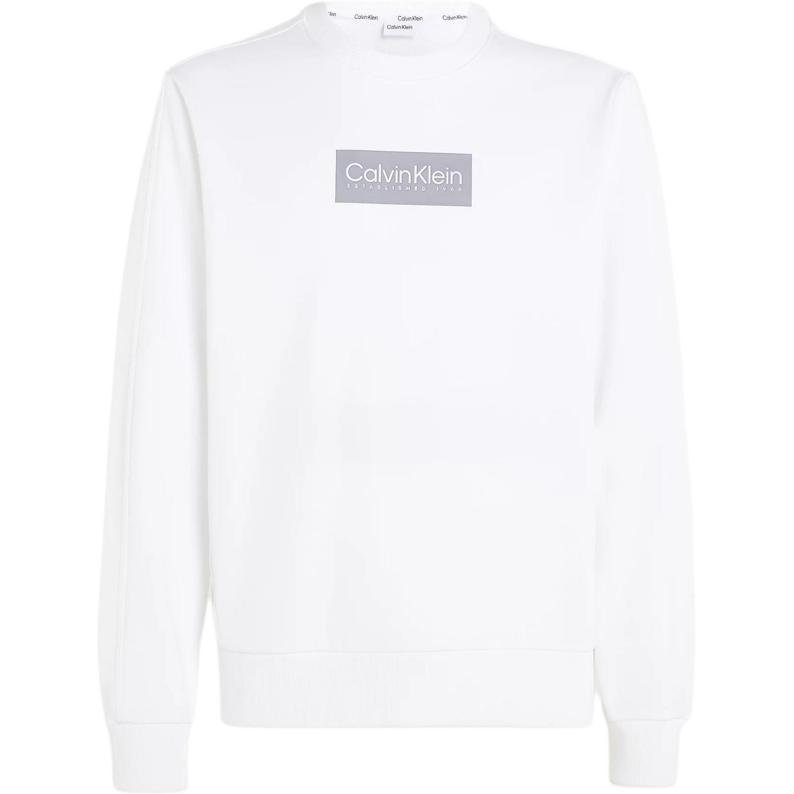 Calvin Klein Casual Logo Crewneck Long Sleeve Sweatshirt Bright White EU Version K10K112252-YAF