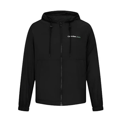Calvin Klein Casual Logo Print Hooded Jacket Black J323211-BEH