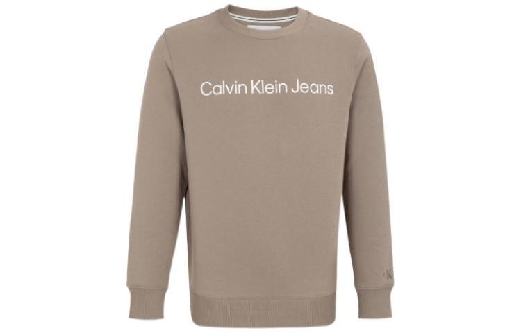 Calvin Klein Casual Logo Print Pullover Sweatshirt Khaki () J322333-A03