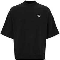 Calvin Klein Casual Loose Fit Embroidered Logo Short Sleeve Sweatshirt Black Men 40JM231BAE Calvin Klein Casual Loose Fit Embroidered Logo Short Sleeve Sweatshirt Black Men 40JM231BAE