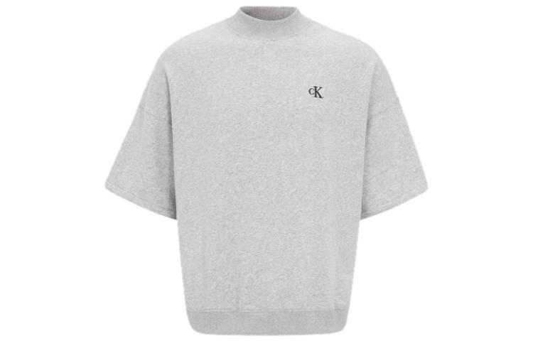 Calvin Klein Casual Loose Fit Letter Embroidery Short Sleeve Sweatshirt Hero Gray 40JM231P79