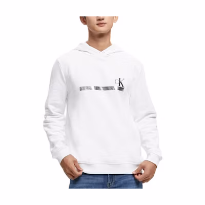 Calvin Klein Casual Simple Letter Print Hoodie White 40KC404-YAA