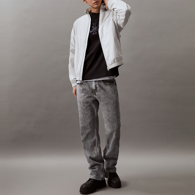 Lookbook 卡文克莱刺绣简约立领夹克 银河灰 J325905-PC8