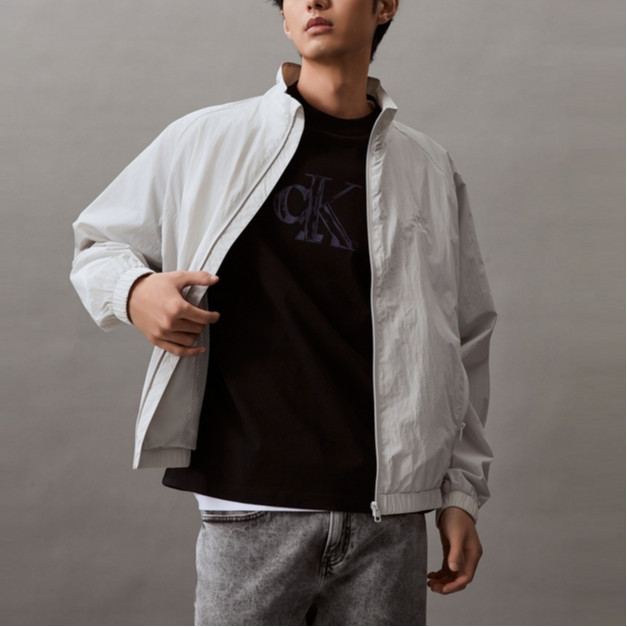 Purchase 卡文克莱刺绣简约立领夹克 银河灰 J325905-PC8