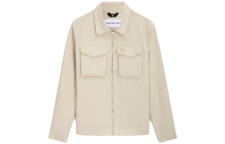 Calvin Klein Casual Zip-Up Workwear Shirt Jacket - Light Khaki J323682-ACI