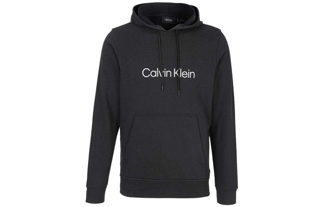 Calvin Klein CK Black Pullover Hoodie with Drawstring and Letter Logo 00GMS2W304-BAE