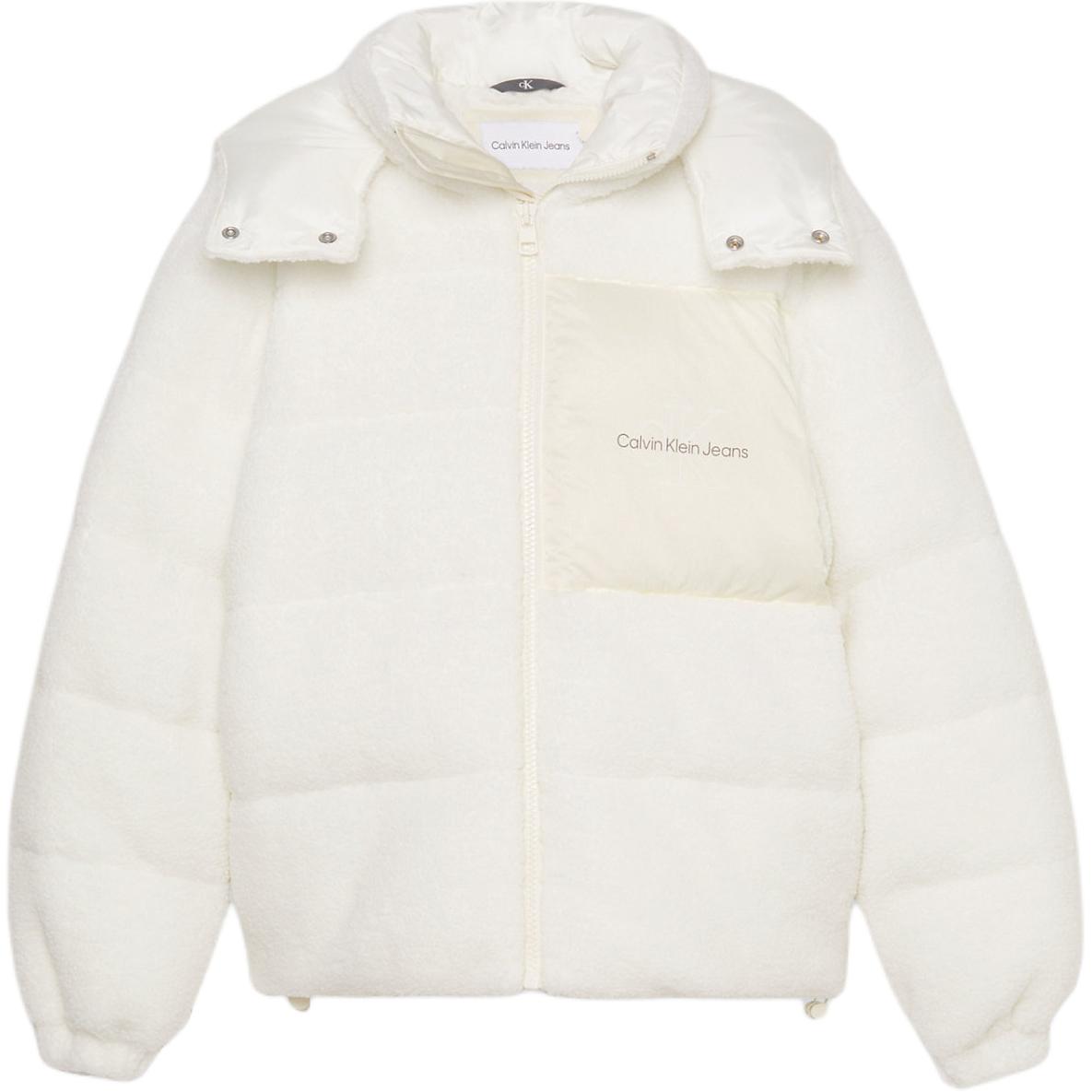 Calvin Klein CK Jeans Ivory Loose Fit Hooded Stretch Zip Jacket Unisex J40J400366-YBI