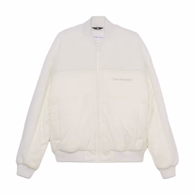 Calvin Klein CK Jeans Ivory Unisex Logo Patch Loose-Fit Long-Sleeve Jacket J40J400368-YBI