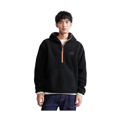 Calvin Klein CK Logo Patch Half-Zip Pullover Space Black Sweatshirt J324086