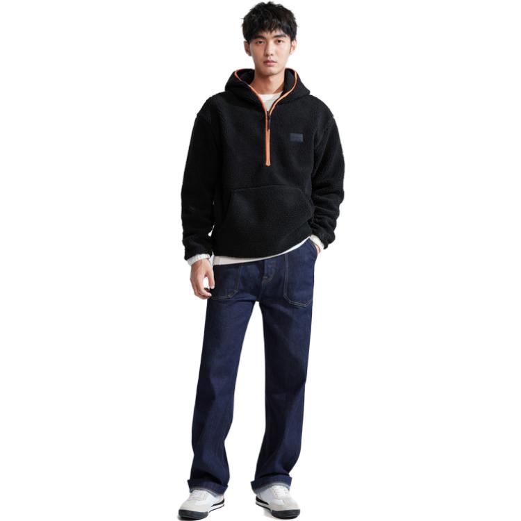 Shop カルバンクライン CK ロゴパッチ ハーフジップ スペースブラック スウェットシャツ J324086