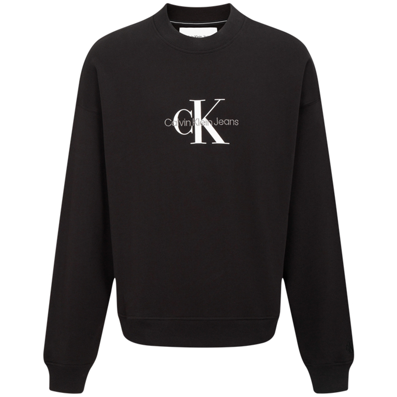 Calvin Klein CK Logo Print Oversized Black Sweatshirt for Men J323609-BEH