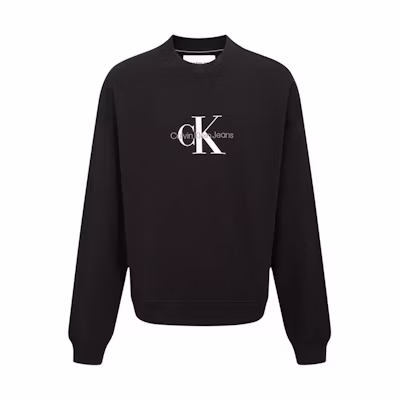 Calvin Klein CK Logo Print Oversized Black Sweatshirt for Men J323609-BEH