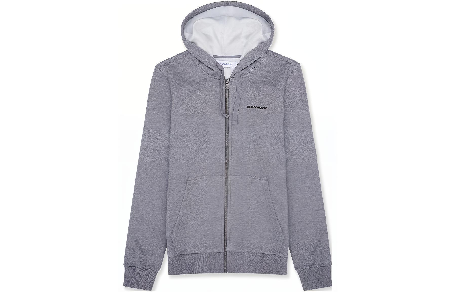 Calvin Klein CK Logo Print Zip Hoodie Grey 41AC278-030