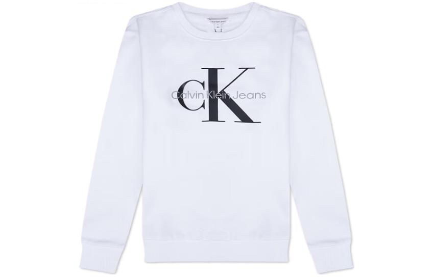 Calvin Klein CK Logo Printed Long-Sleeve Sweatshirt White 40DC413-110