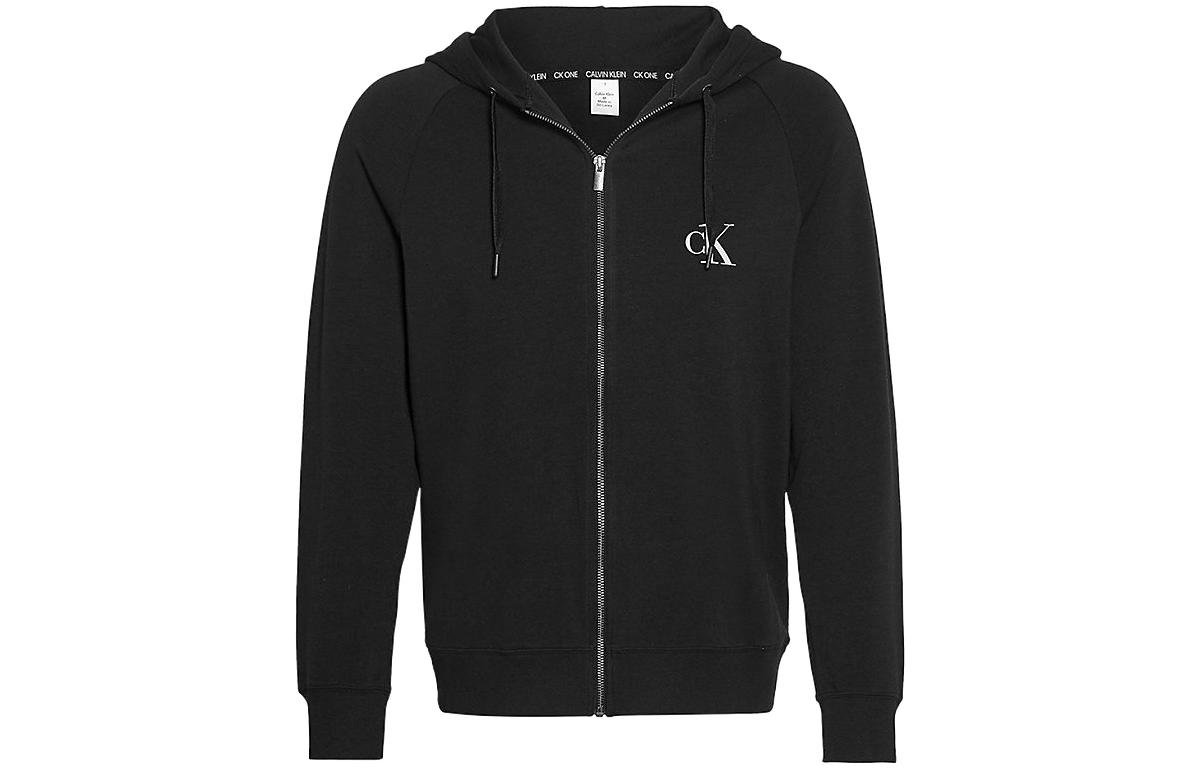 CALVIN KLEIN CK SS23  Black Logo Print Casual Hoodie. NM1865E-001