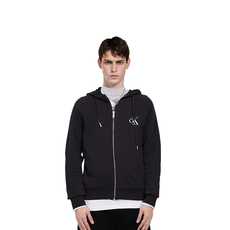 Sizing Calvin Klein CK SS23 黑色logo印花休闲连帽衫. NM1865E-001
