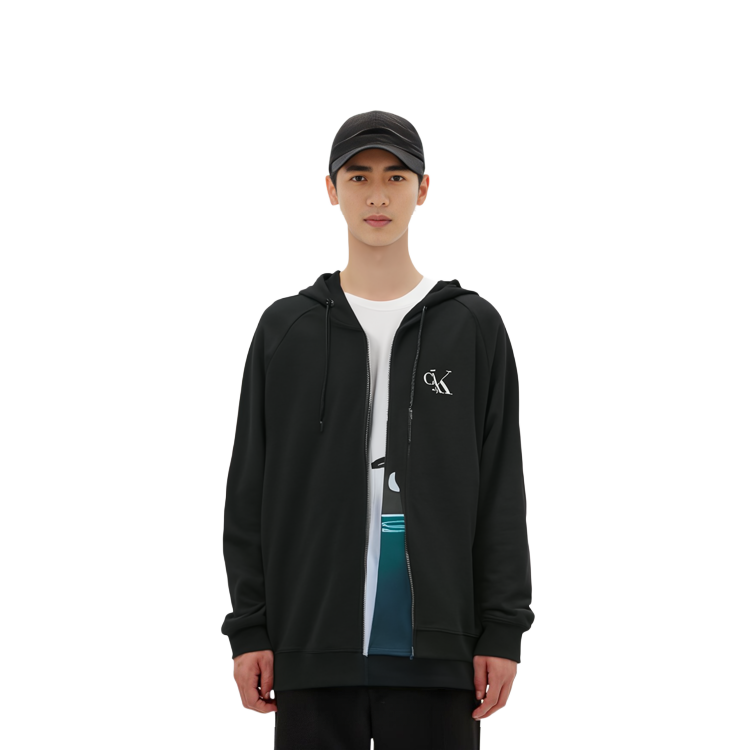 Cheap Calvin Klein CK SS23 黑色logo印花休闲连帽衫. NM1865E-001