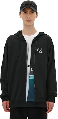 CALVIN KLEIN CK SS23 Black Logo Print Casual Hoodie. NM1865E-001 Cheap CALVIN KLEIN CK SS23 Black Logo Print Casual Hoodie. NM1865E-001