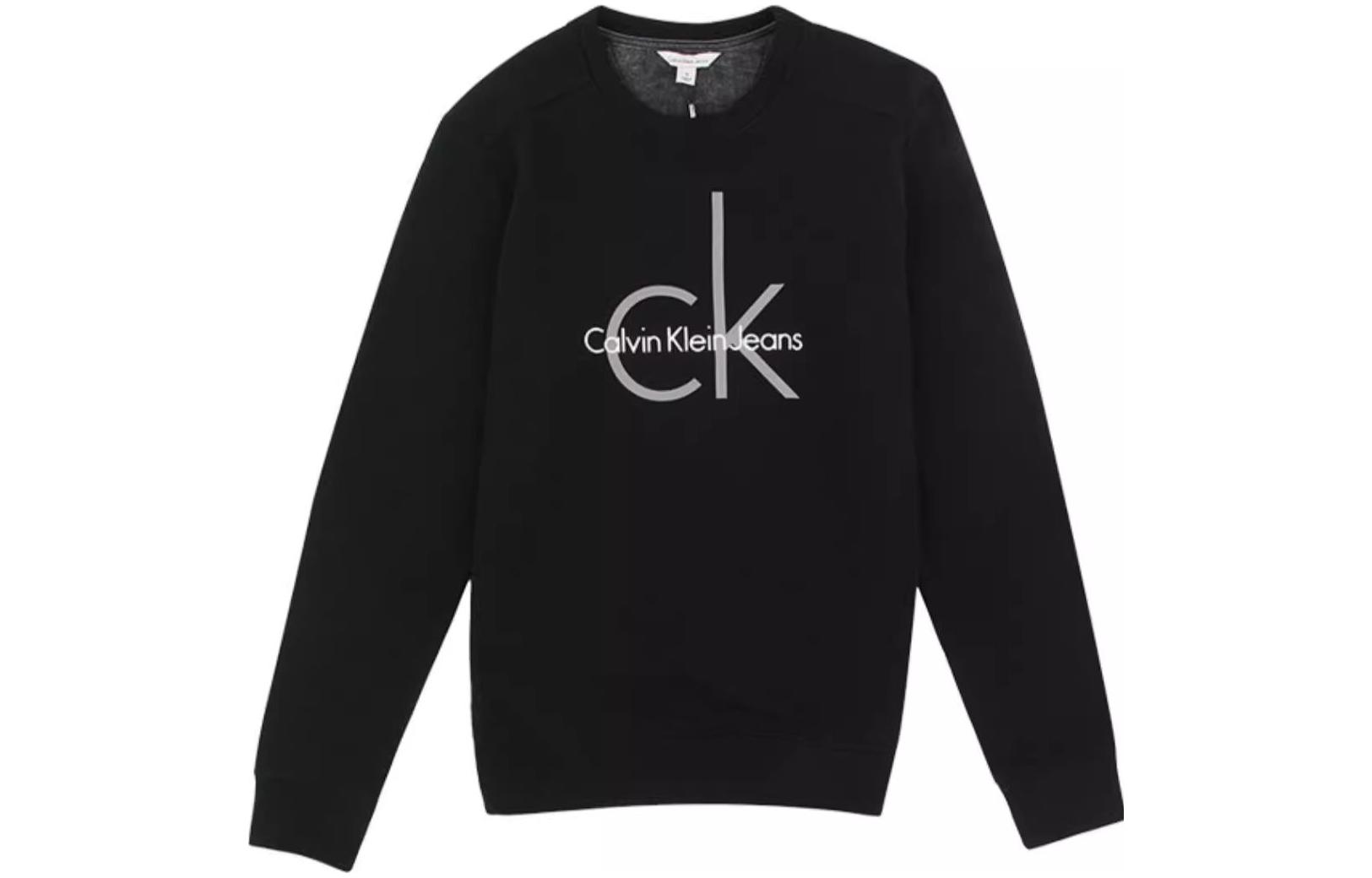 Calvin Klein CK SS23 Solid Print Crewneck Sweatshirt Black () 41F5288