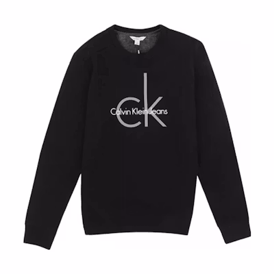 Calvin Klein CK SS23 Solid Print Crewneck Sweatshirt Black () 41F5288