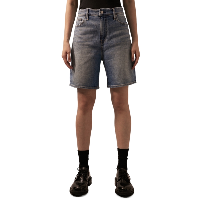 Shop Calvin Klein Seluar Pendek Denim Regangan Gaya Klasik Amerika Uniseks J224328