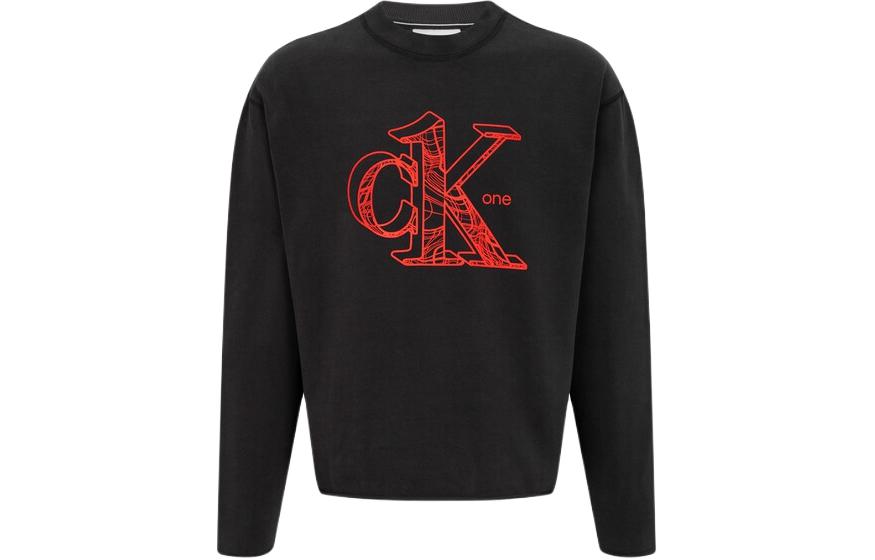 Calvin Klein Classic Cotton Sweatshirt Black Unisex Minimal Logo Print J400160-BEH