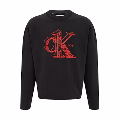 Calvin Klein Classic Cotton Sweatshirt Black Unisex Minimal Logo Print J400160-BEH