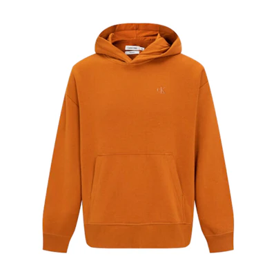 Calvin Klein Classic Embroidered Fleece Hoodie Camel Brown Mens Casualwear 40HM256-GQT
