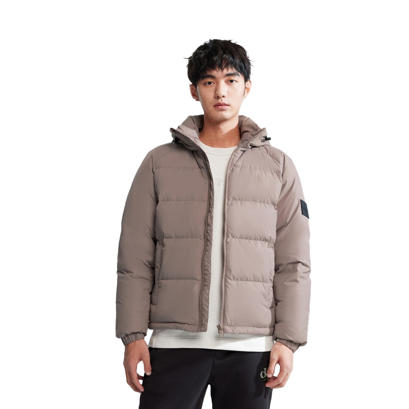 Shop カルバンクライン クラシックパッチ フード付きダウンジャケット ユニセックスコート J324341