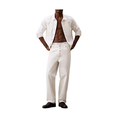 Calvin Klein Classic White Denim Jacket European Fit K10K113960-0K8