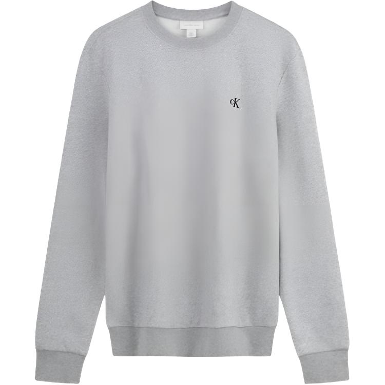 Calvin Klein Coconut Ash Grey Embroidered Logo Crewneck Sweatshirt 40QM430-CVP
