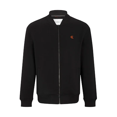 Calvin Klein Colorblock Fleece Zip-Up Baseball Jacket Black J321895