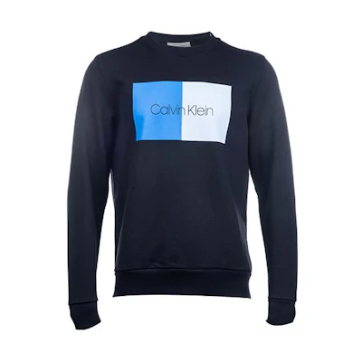 Calvin Klein Colorblock Logo Crewneck Sweatshirt Black K10K103498-013
