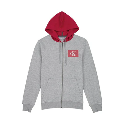Calvin Klein Colorblock Zip Hoodie Gray 41K7393-034