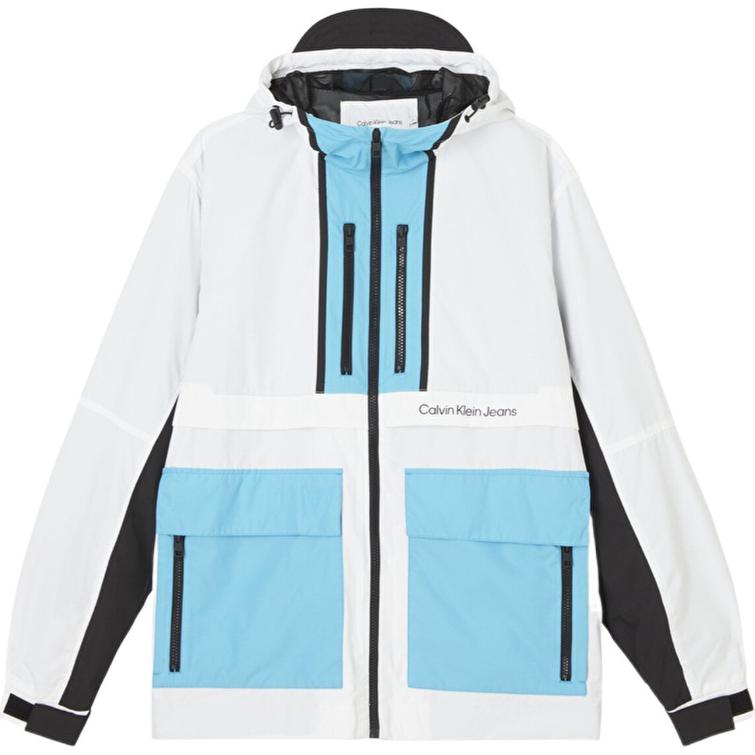 Calvin Klein Colorblock Zip Hoodie Jacket White J30J320919-CVC