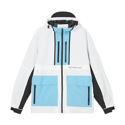 Calvin Klein Colorblock Zip Hoodie Jacket White J30J320919-CVC