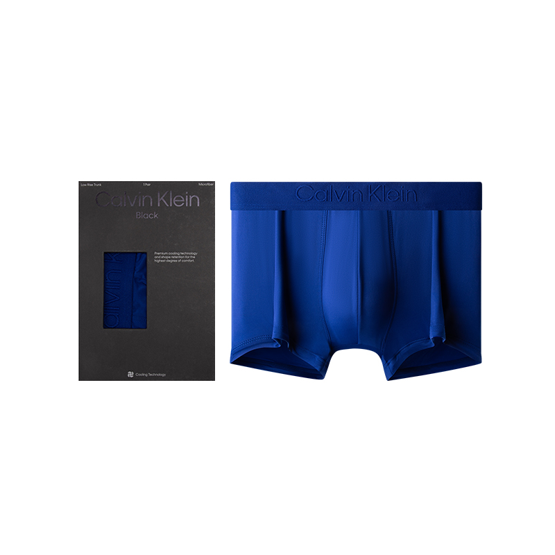 Calvin Klein Cooling Black Label Low-Rise Boxer Briefs for Men - Sea Blue NB3390C7L