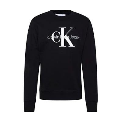 Calvin Klein Core Monogram Logo Crewneck Sweatshirt Black Long Sleeve Pullover J30J320933-BEH
