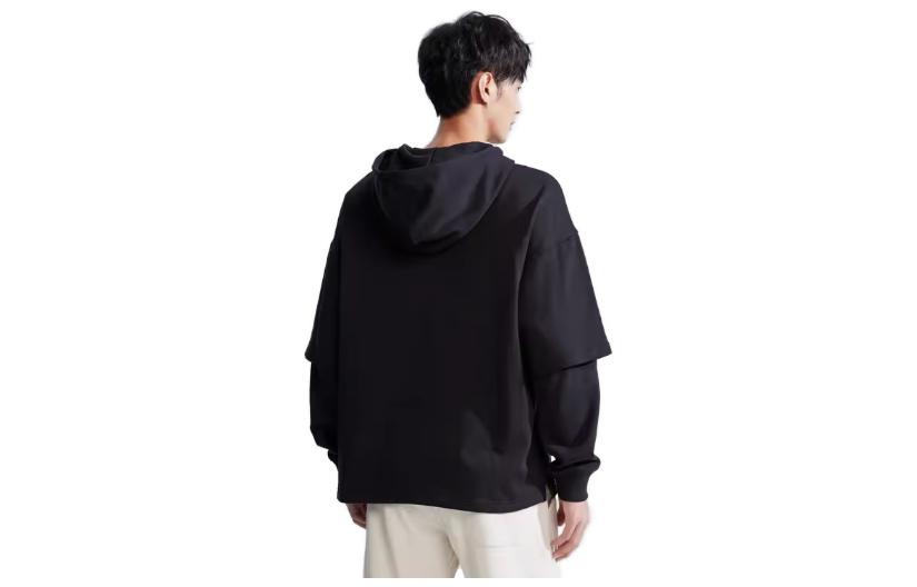 Calvin Klein Cotton Hoodie Letter Print Pullover - Space Black J324403 圖 3